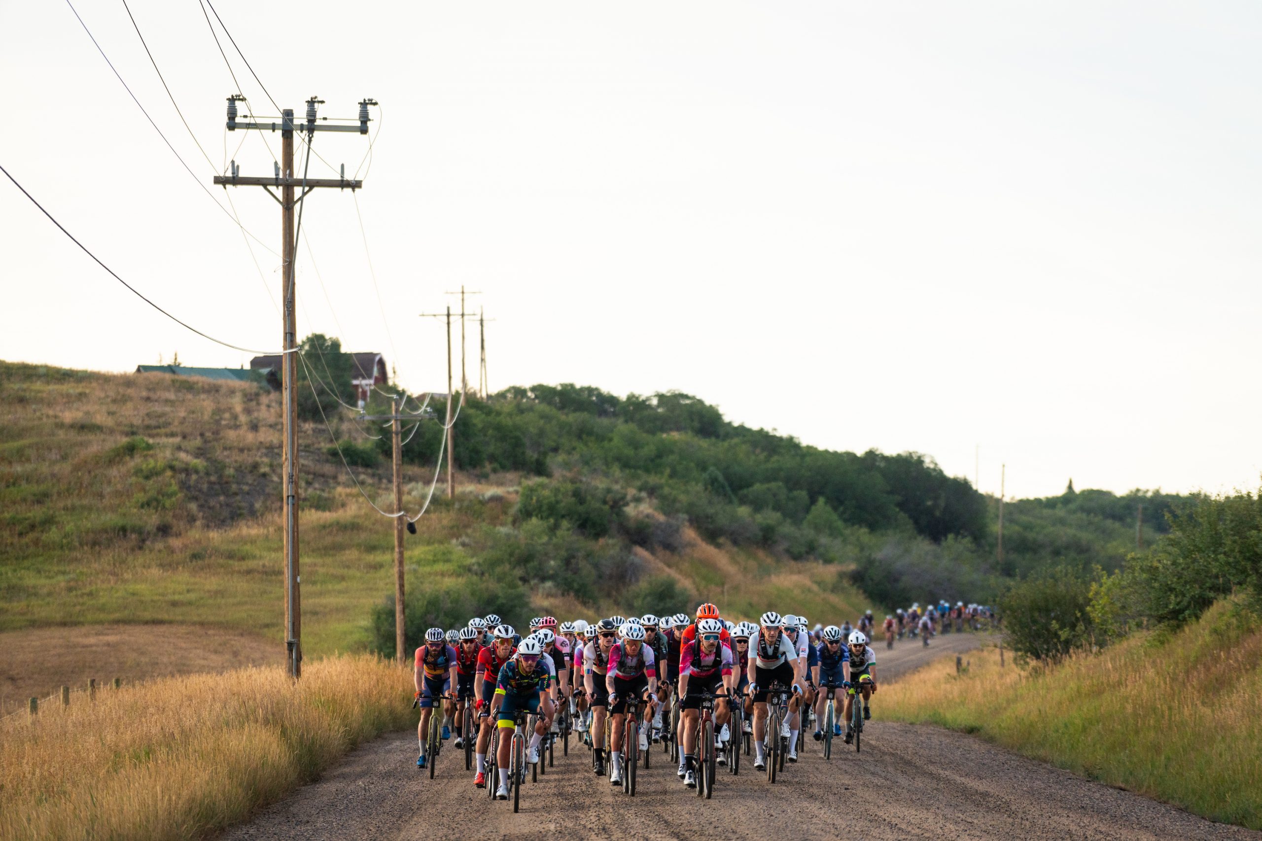 the main group of riders at SBT GRVL